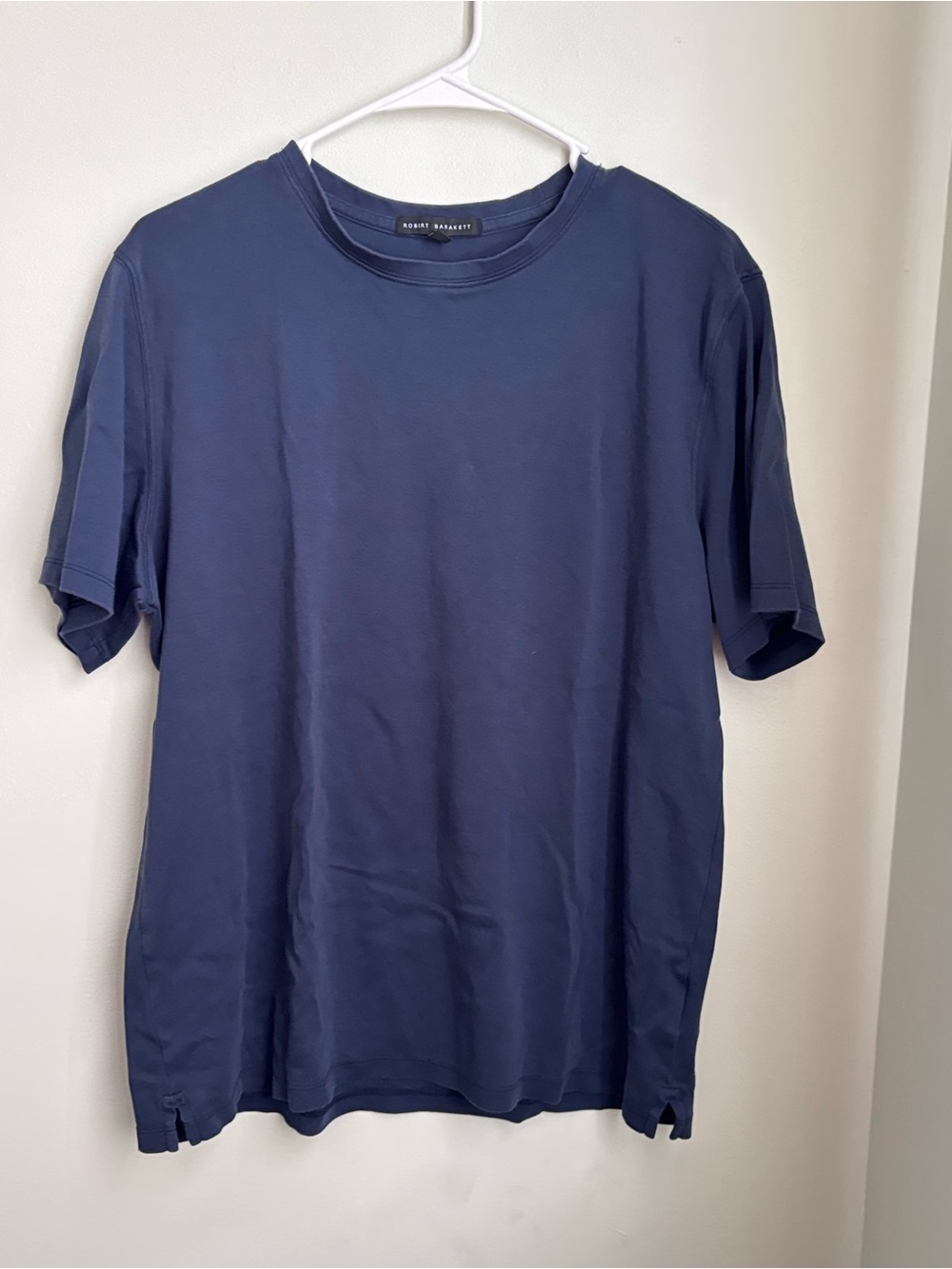 Robert Barakett Men's Navy Crew Neck T-Shirt size L Pima cotton